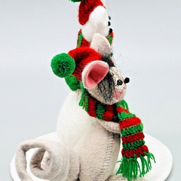 Annalee Sno-Like Me Mouse Snowman 778103 Winter Scarf Hat 6 inch 2002 - Picture 3 of 8